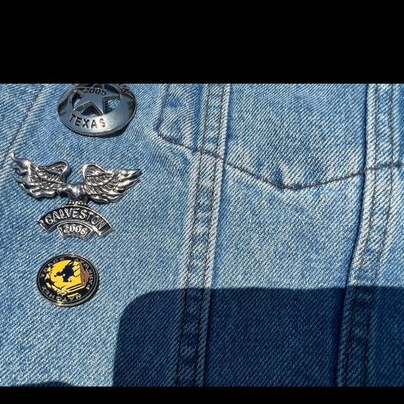 Vintage Harley Davidson Blue Jean Denim Biker Large Back Patch Vest Mens 2XL - Picture 6 of 6